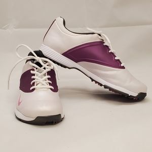 Women's Nike Lunar Saddle Golf Shoes White Purple